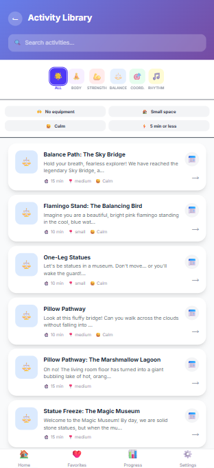 Activity Library Mockup